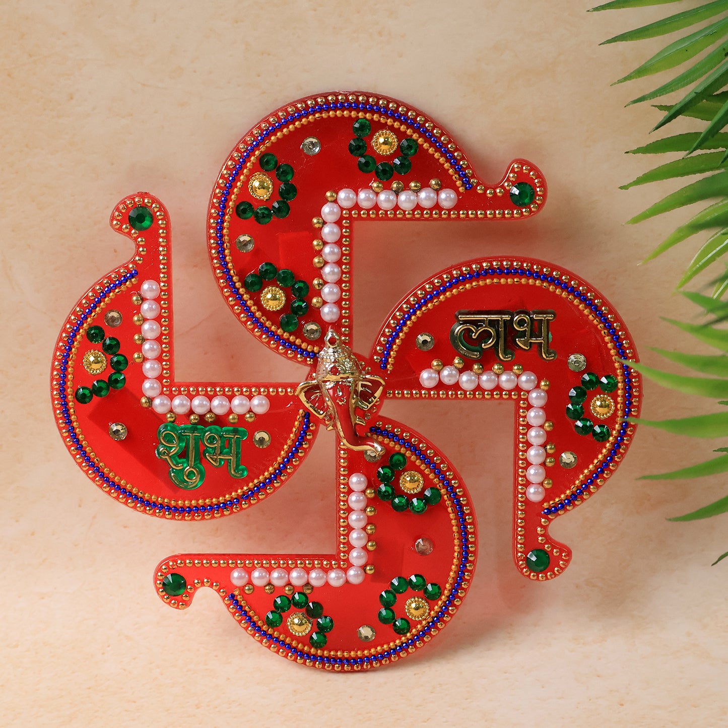 Acrylic Swastik Shubh Labh Wall Hanging (1 Pc)