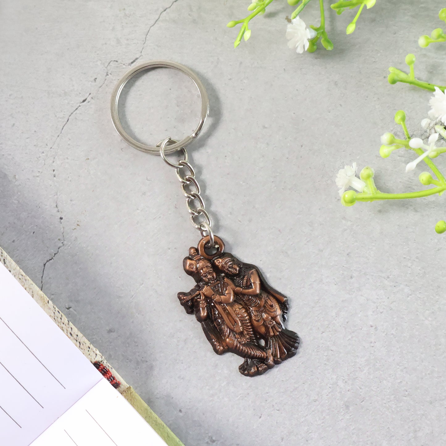 Radha Krishna Metal Keychain (1 Pc)