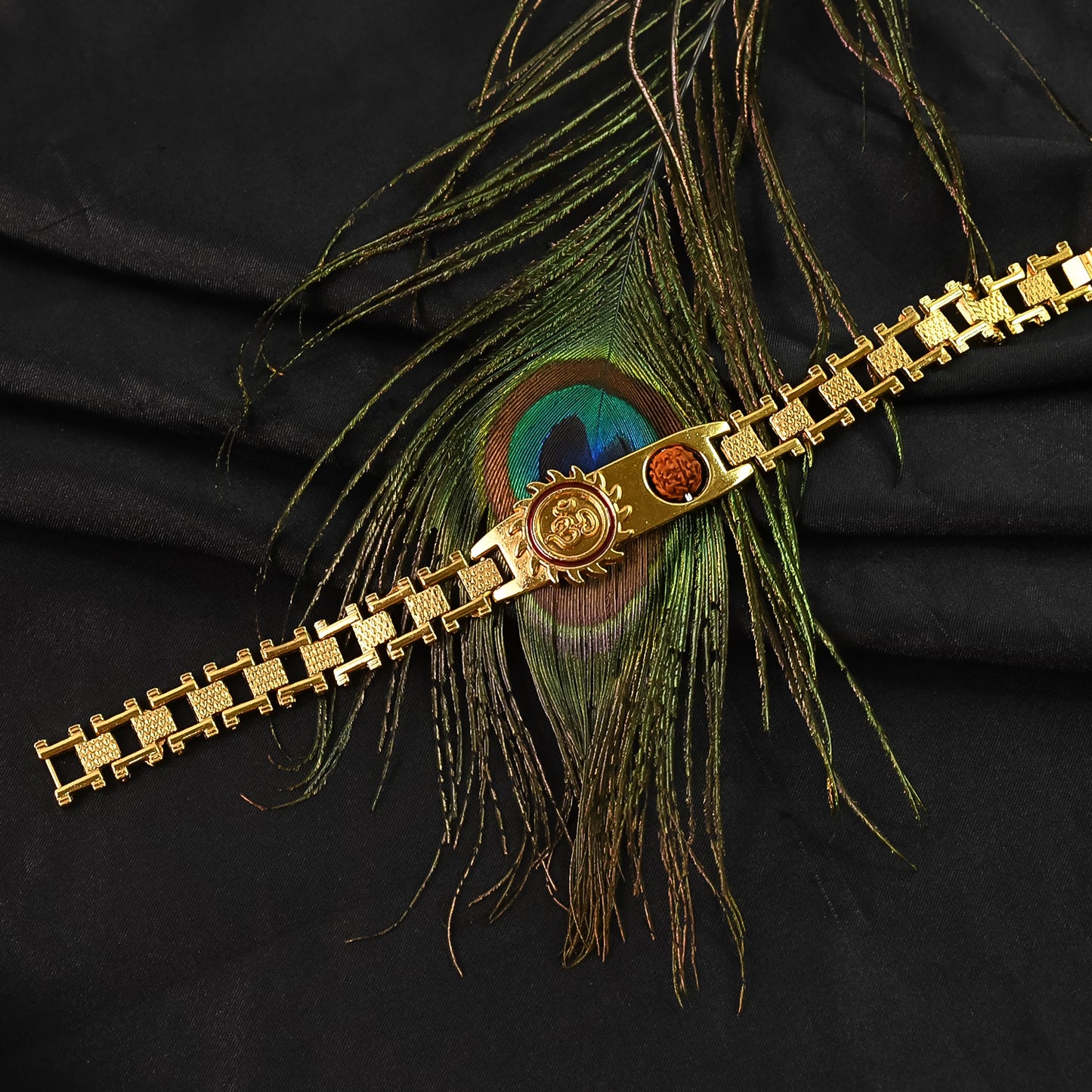 Gold Plated Designer Watch-dial Style Bracelet Rakhi For Brother (1 Pc)