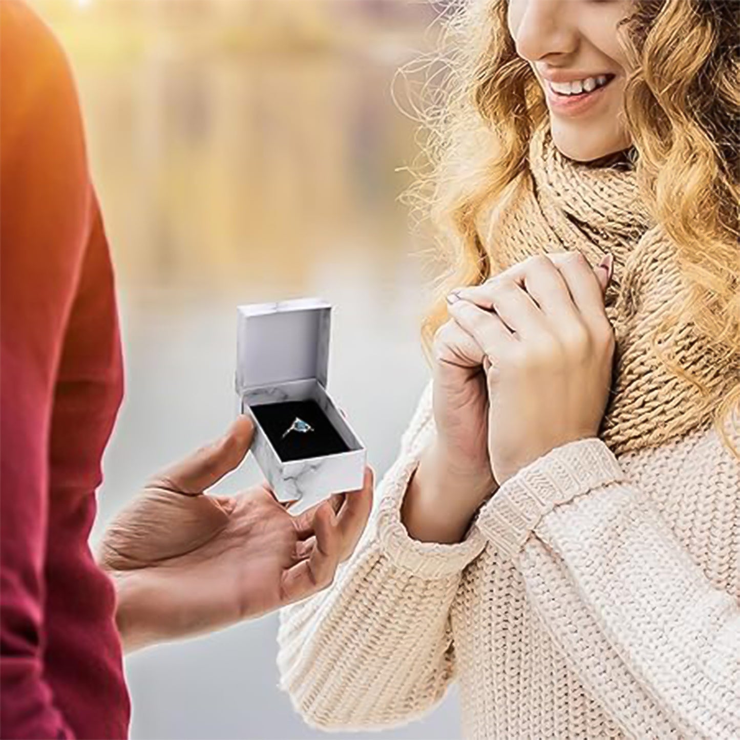 Marble Finish Empty Gift Box 8x5 Cm (1 Pc)