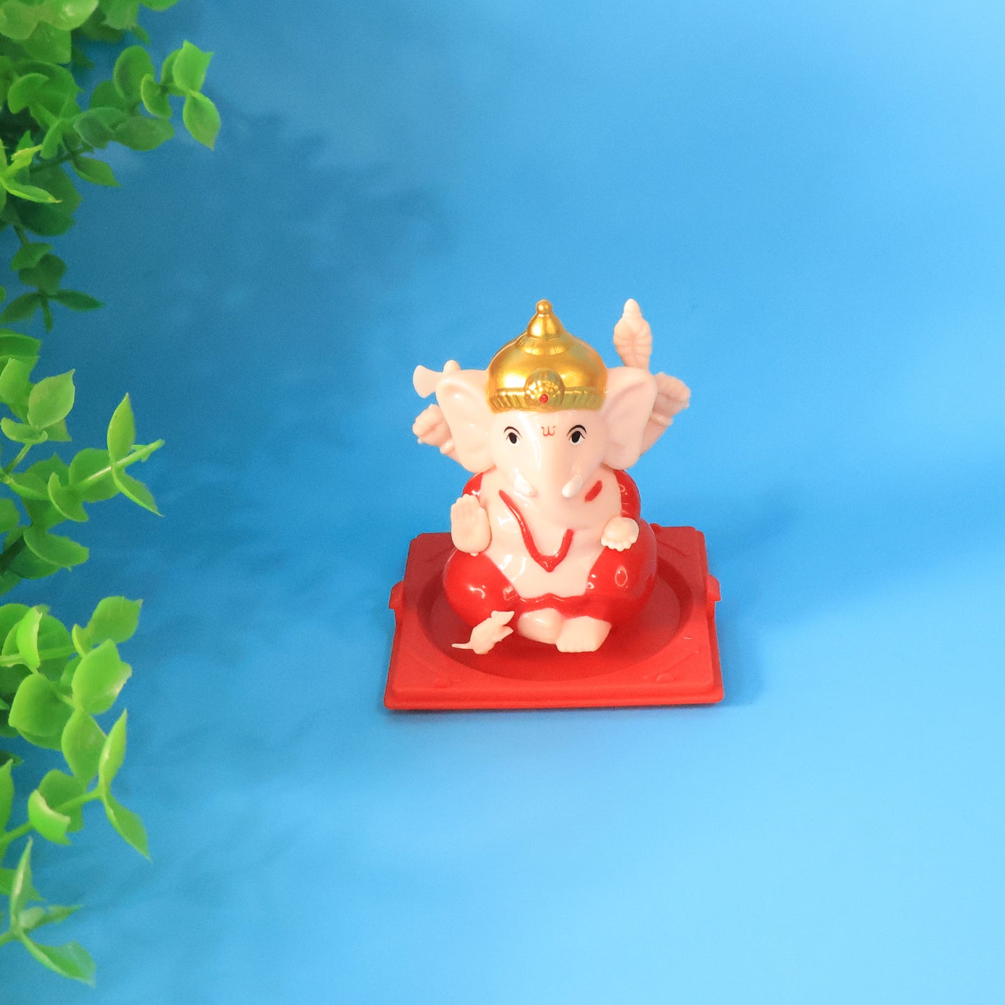 Decorative Small Lord Ganesh Idol In Transparent Case (1 Pc)