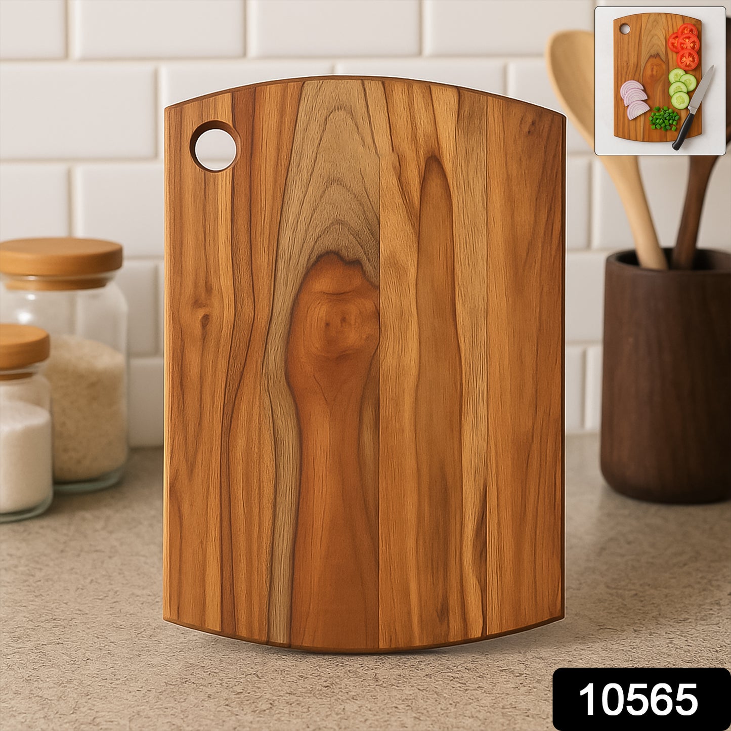 Supermom Premium Teak Wood Chopping Board For Kitchen (1 Pc)