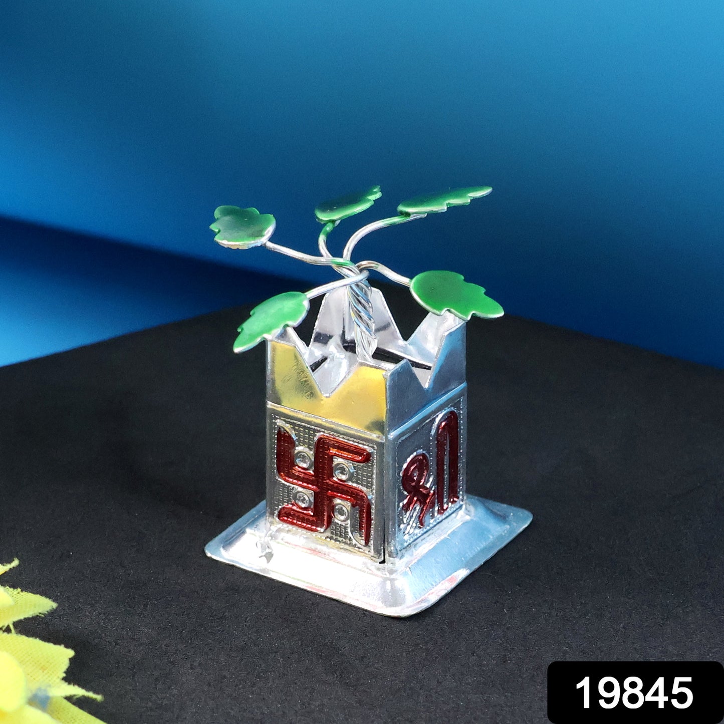 Tulsi Plant Miniature Idol With Mandir Kalash Base - (1 Pc)