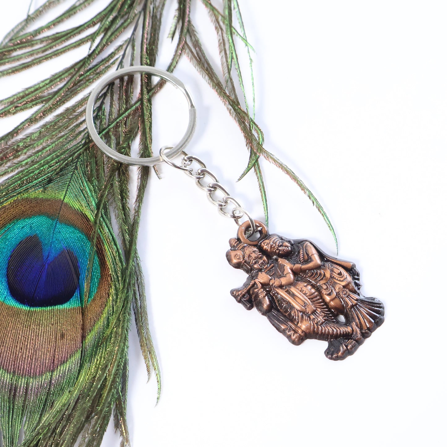 Radha Krishna Metal Keychain (1 Pc)