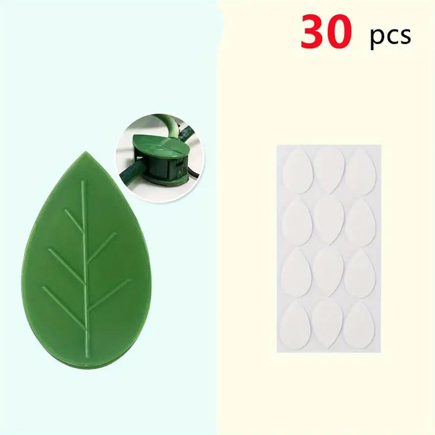 0311  Plant Climbing Wall Fixture Clip Self-adhesive Hook Vines Traction Invisible Stand Green Leaf Plant Clip Garden Wall Clip Plant Support Binding Clip Plants For Indoor Outdoor Decoration (30 Pcs Set)