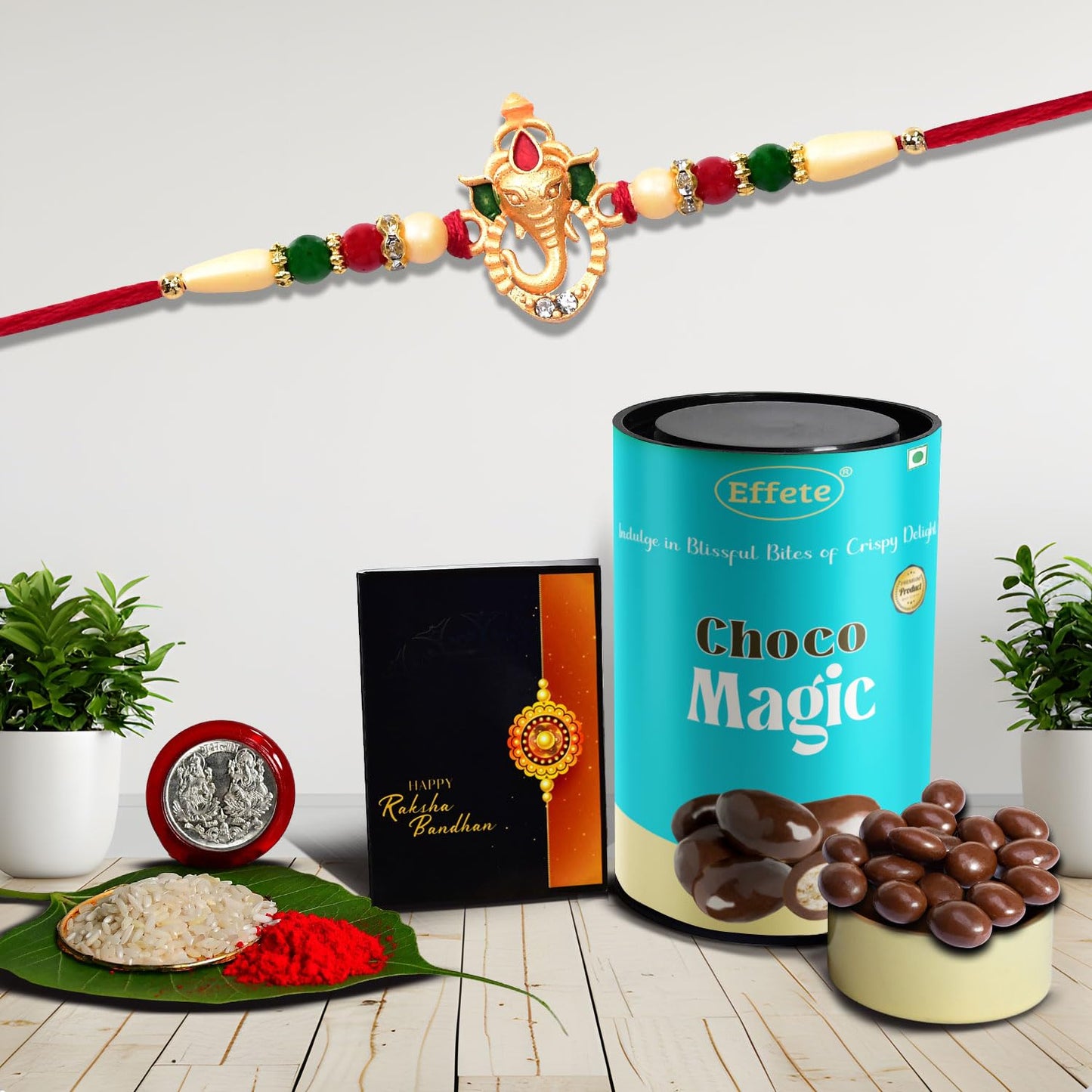 Rakhi (K1_266_cm)  Chocolate Magic Rakhi For Brother With Gift Rakhi With Chocolate Rakhi Combo For Brother Set Of 1 Rakhi Chocolate