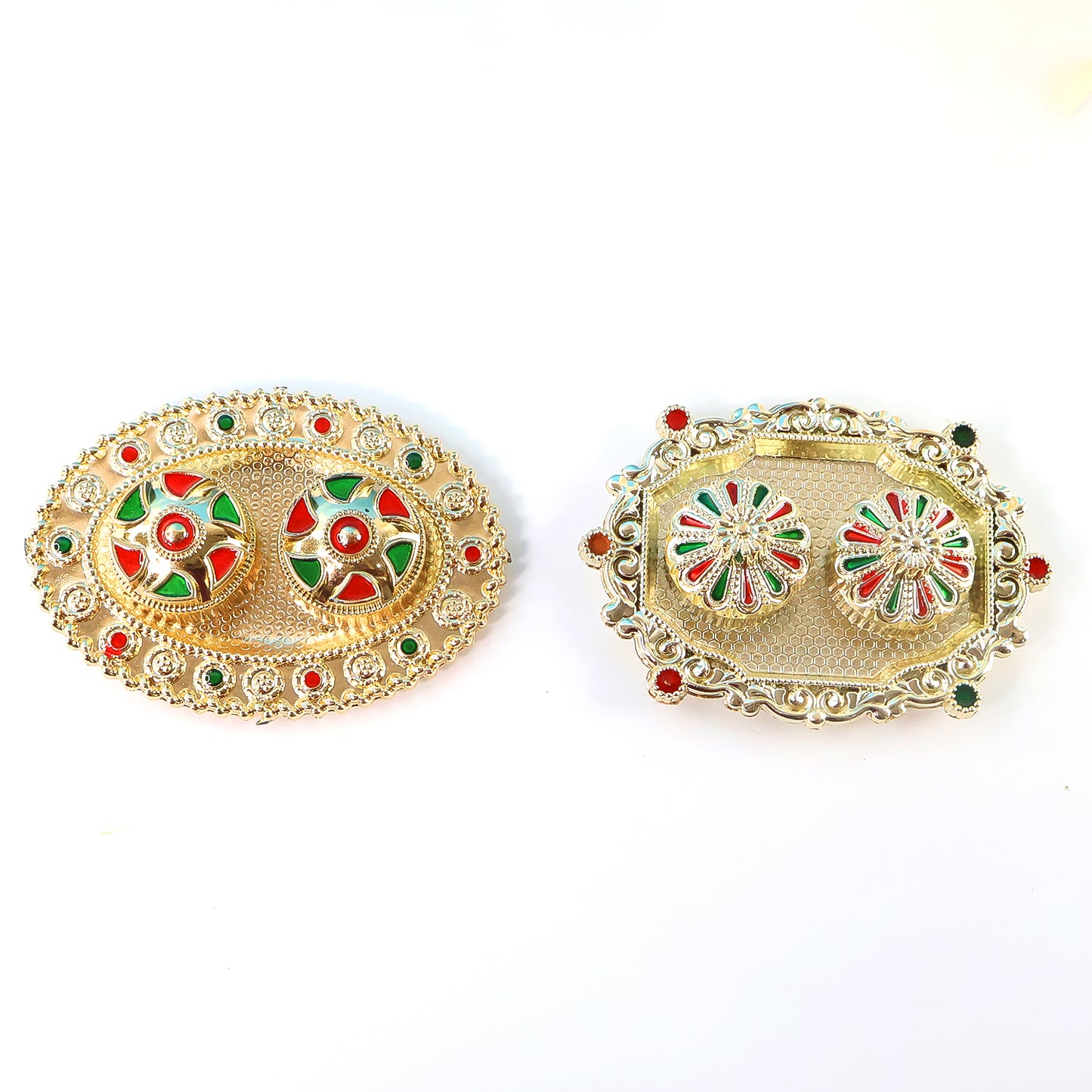 Meenakari Rolichawal Pooja Thali -  (1 Pc  Mix Design)