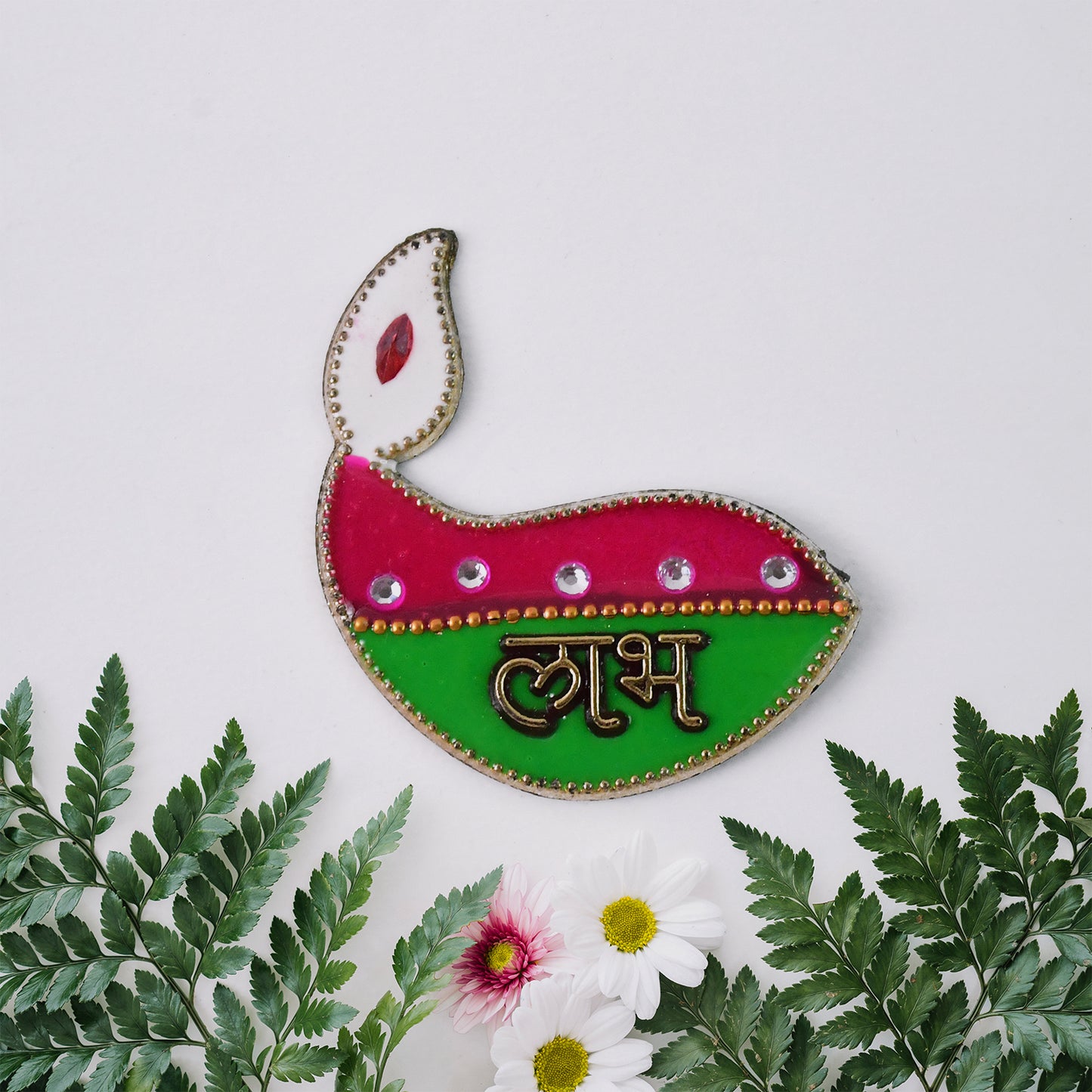Shubh Labh Diya Shaped Wall Hangings (2 Pc)
