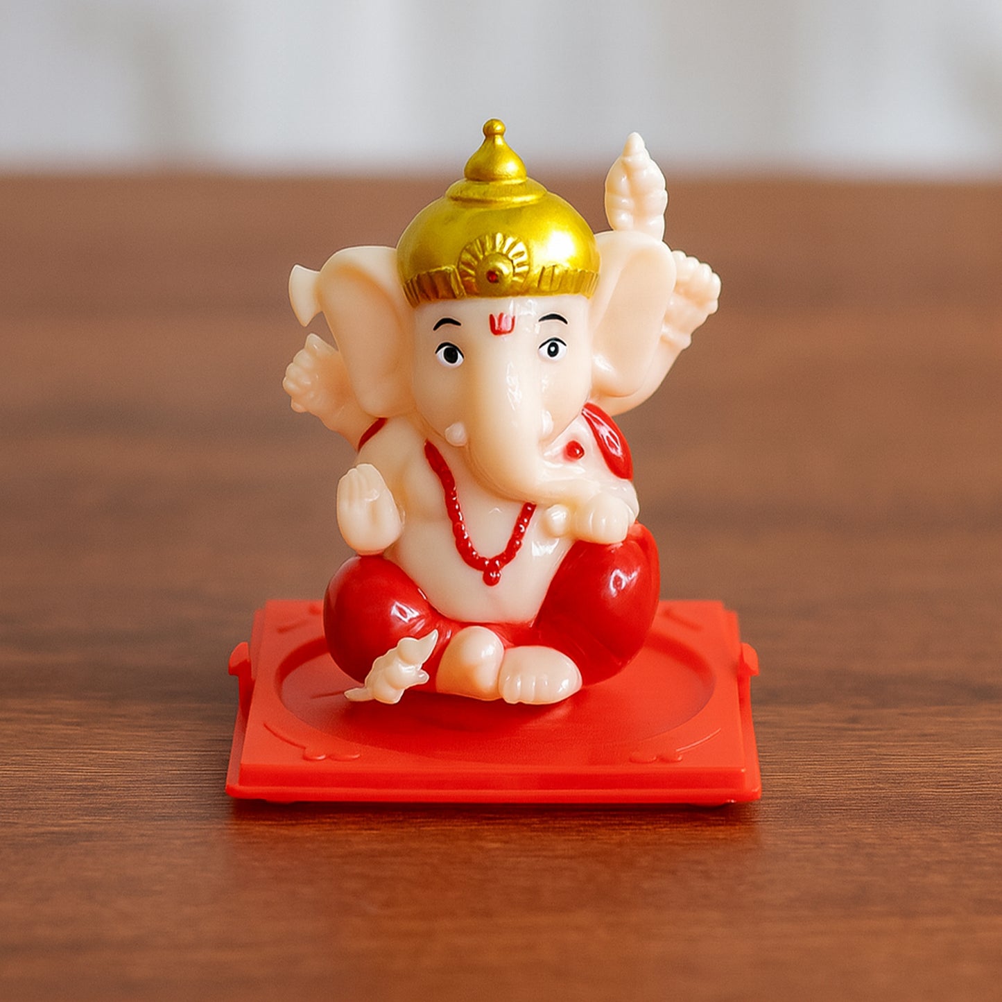 Decorative Small Lord Ganesh Idol In Transparent Case (1 Pc)