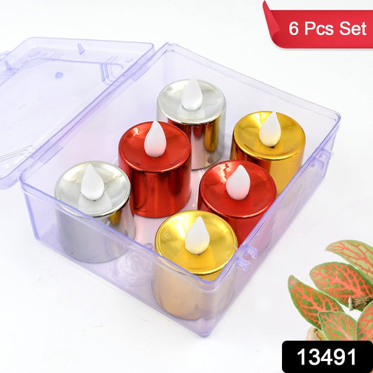 Electrical Candles Diya Led Tea Light (6 Pcs Set)