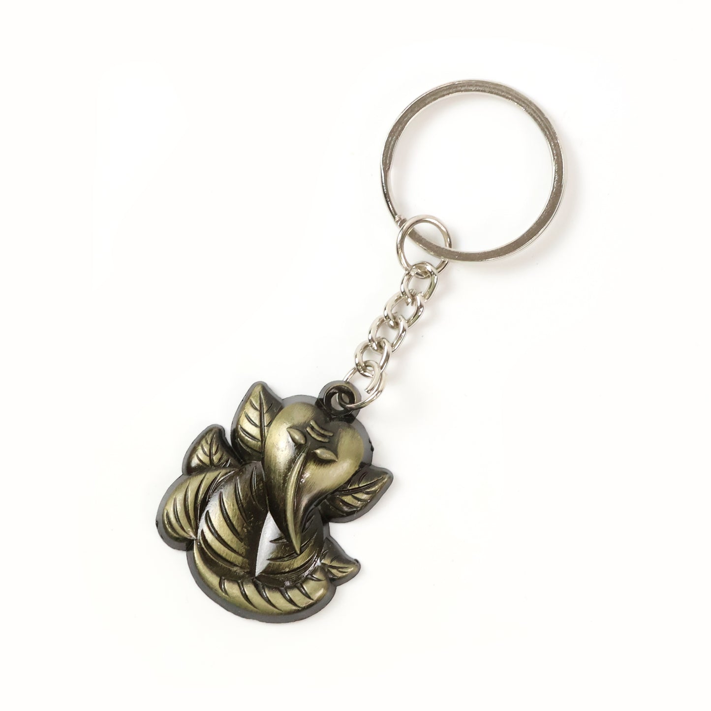 Ganesh Face Antique Black Metal Keychain (1 Pc)