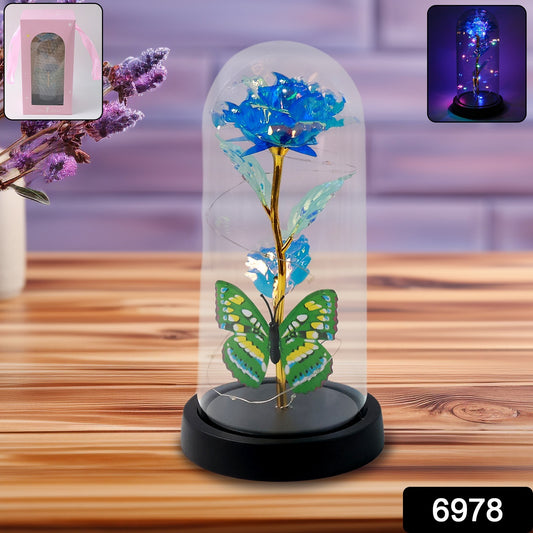 Led-powered Eternal Rose In Plastic Dome (1 Pc  Battery Not Included)