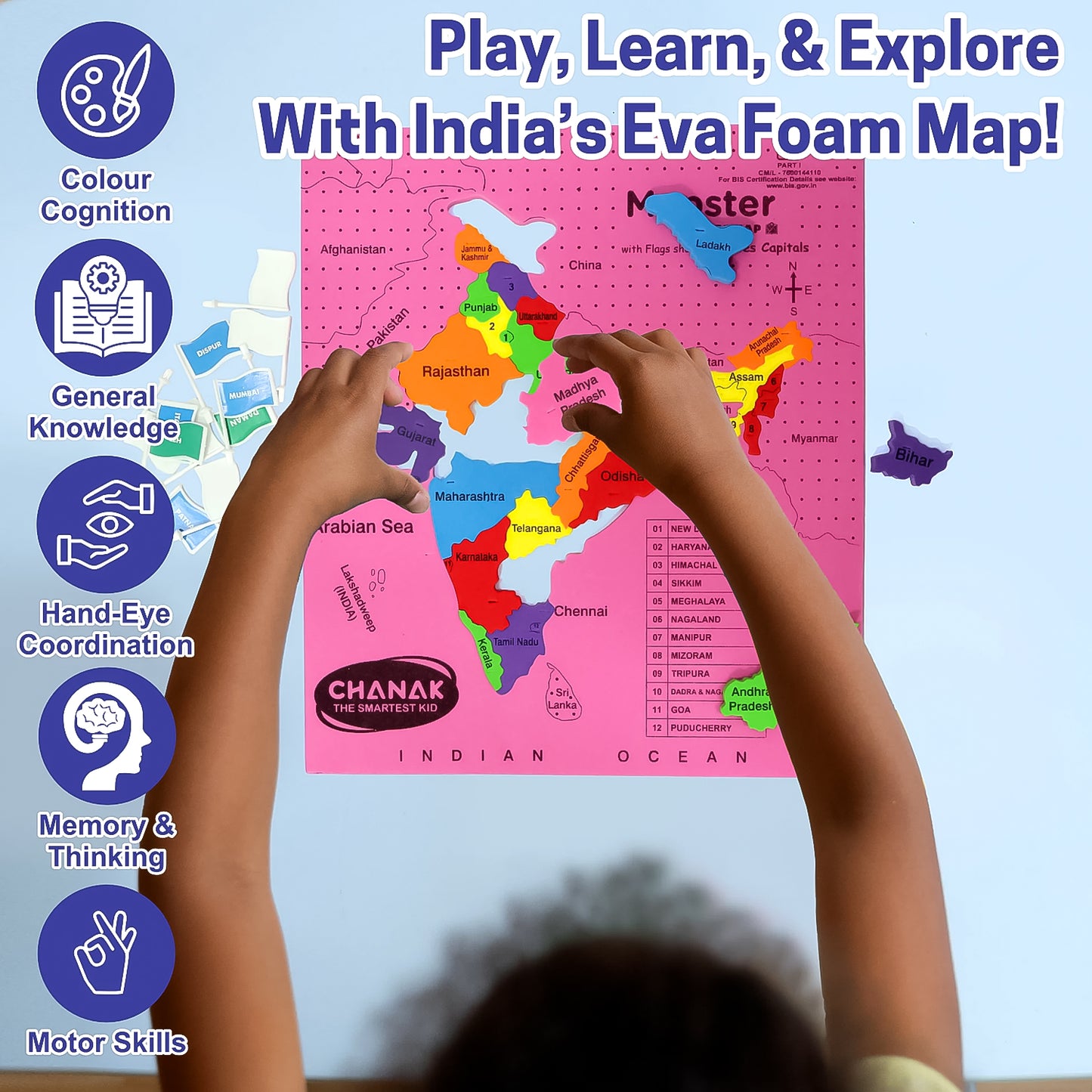 Aditi Mapster India Map Eva Foam Puzzle Set