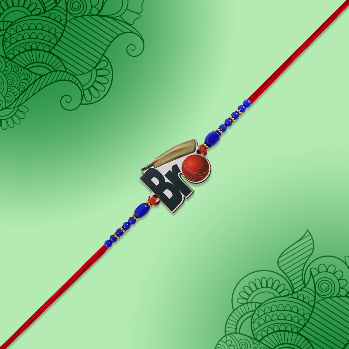 Motu Patlu Cartoon Kids Rakhi  King Of Kings Design With Red Thread And Silver Beads